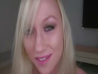 Perfect blonde Layloni giving great head and fucking before she swallows cum