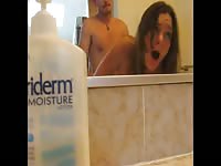 Fun play with a video camera leads to this fresh-faced coed getting screwed in the bathroom