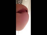 Fun scat fetish movie features bent over fully nude slut trying to poop during cam show