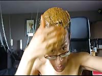 Indian guy adores smearing his head with shitting