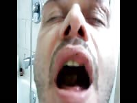 Scat fetish loving amateur dude sucking poop pellets off the floor and eating this shit on cam