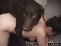 Funfunxx - Fully exposed never seen before married wife pleases hubby during bestiality sex with her K9