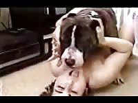 Thrilling hardcore animal sex scene features stunning amateur MILF being fucked by dog