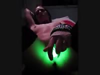 Fun solo masturbation and insertion video recorded in the dark by young teen cam whore