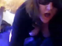 Big breasted amateur hoe in sunglasses moans while being screwed in this beastiality movie
