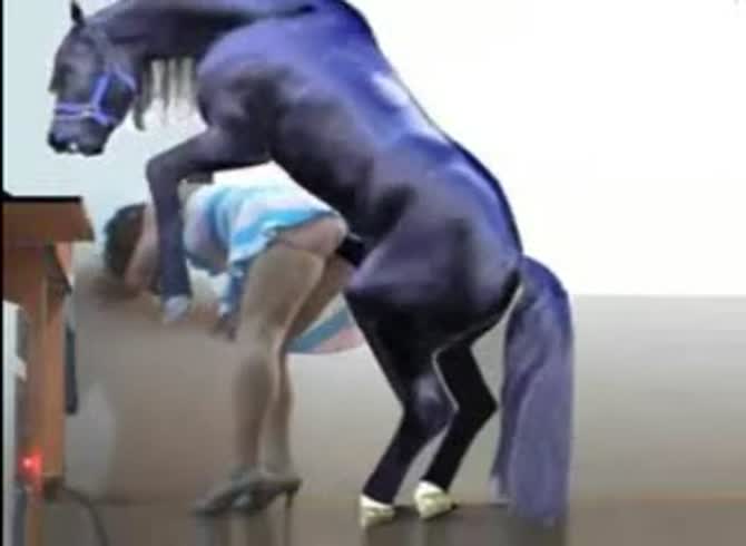 Teen gets fucked real hard by huge horse - Zoo Porn Horse Sex, Zoophilia 