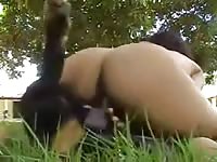Tight amateur teen mounted and drilled well from behind by enormous K9 to satisfy her hole
