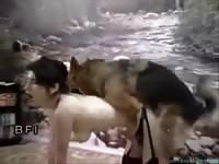 Steamy never seen before married beauty loving her first bestiality sex experience with K9