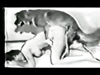 Classic animal hardcore sex movie features a zoo sec loving whore mounted and fucked by K9
