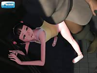 Tiny animated girl getting fucked from behind by giant