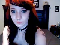 Sinful emmo looking webcam newcomer shows off her sexy eighteen year old body in lingerie