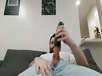 Cucumber on my cock