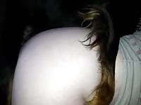Fat girl letting her dog fuck her