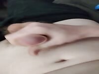 Teen Cums on chest 