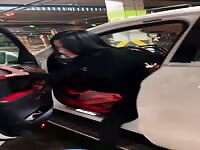 She got her top unzipped 