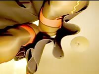 BlueGirl70 Red Nylons Upskirt